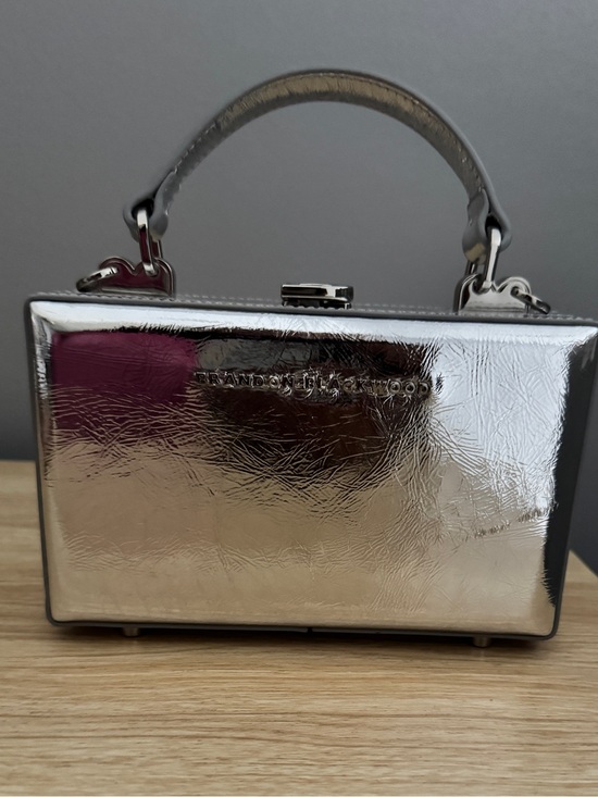 Brandon Blackwood Handbags - Brandon Blackwood Slim Trunk Mirror Silver Leather Bag